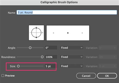 how to change brush size in illustrator